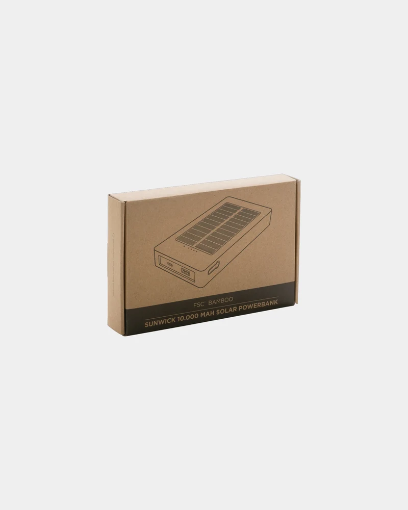 Power bank solar bambú 10.000 mAh para personalizar