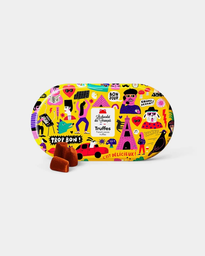 Caja de trufas de chocolate negro
