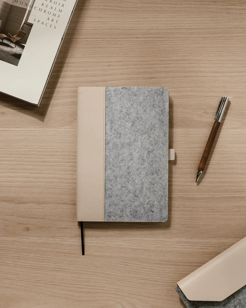 Libreta fieltro reciclado Vinga Albon A5 para personalizar