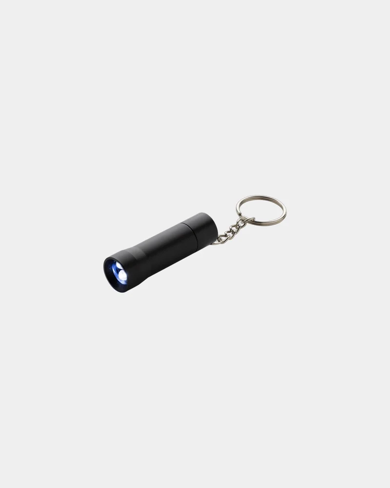 Llavero linterna aluminio reciclado RCS para personalizar