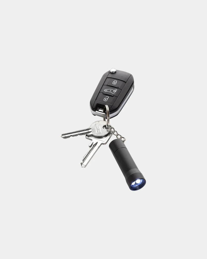 Llavero linterna aluminio reciclado RCS para personalizar