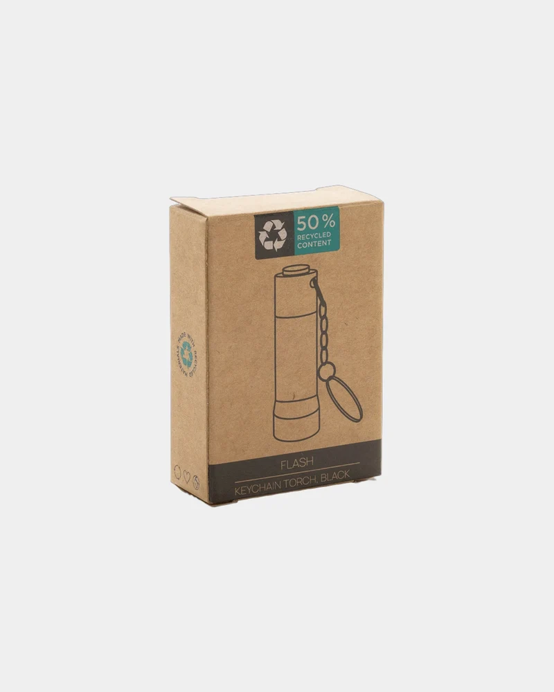 Llavero linterna aluminio reciclado RCS para personalizar