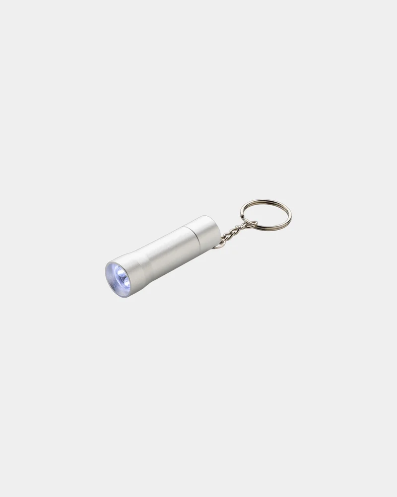 Llavero linterna aluminio reciclado RCS para personalizar