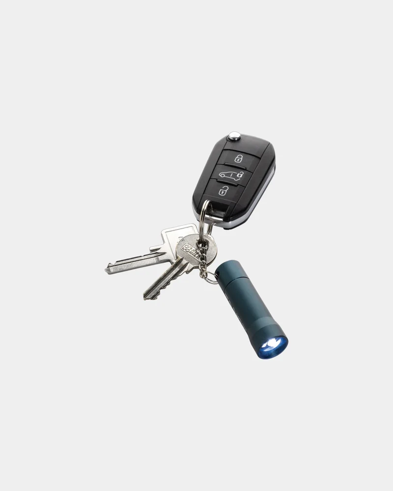 Llavero linterna aluminio reciclado RCS para personalizar