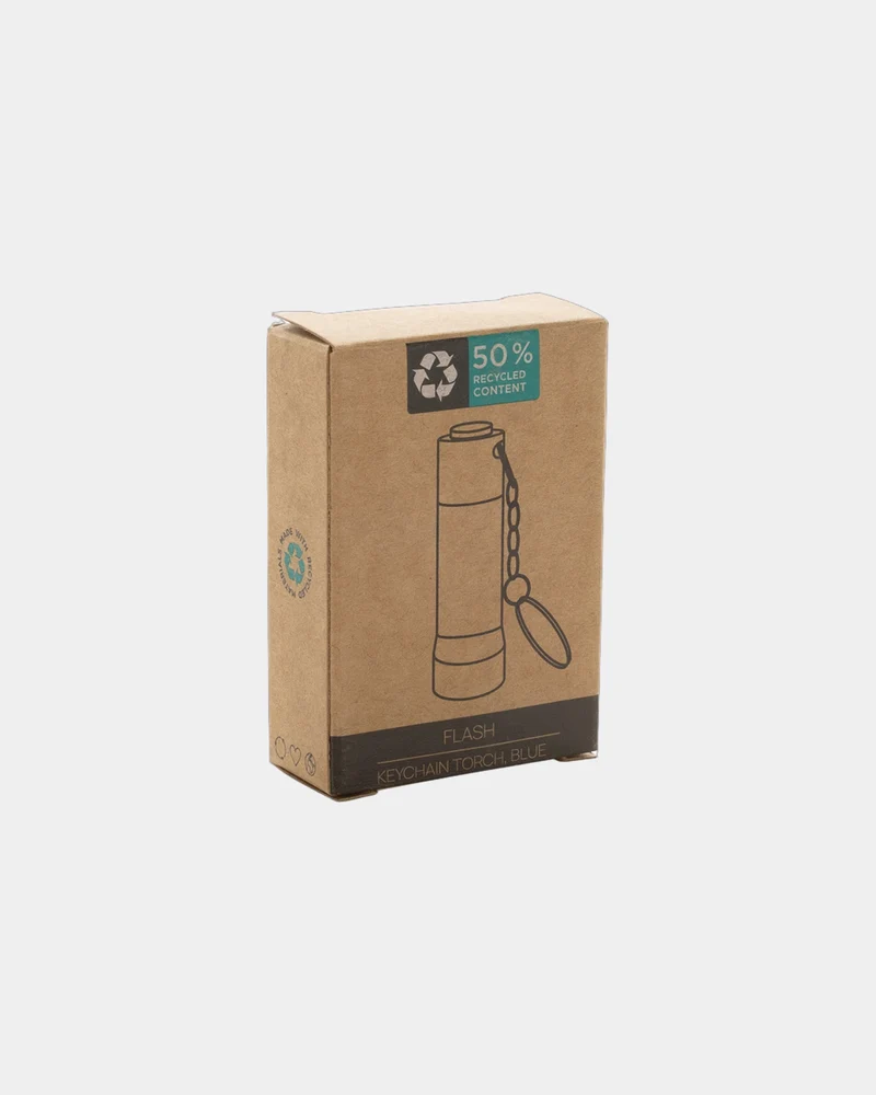 Llavero linterna aluminio reciclado RCS para personalizar