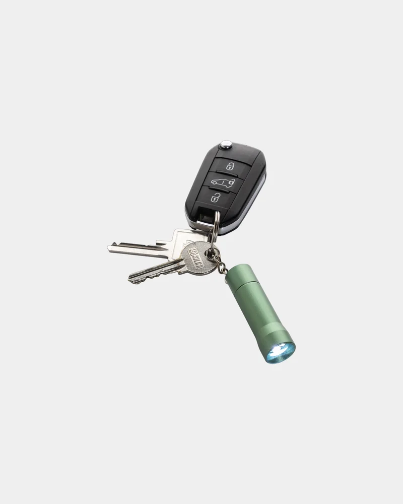 Llavero linterna aluminio reciclado RCS para personalizar