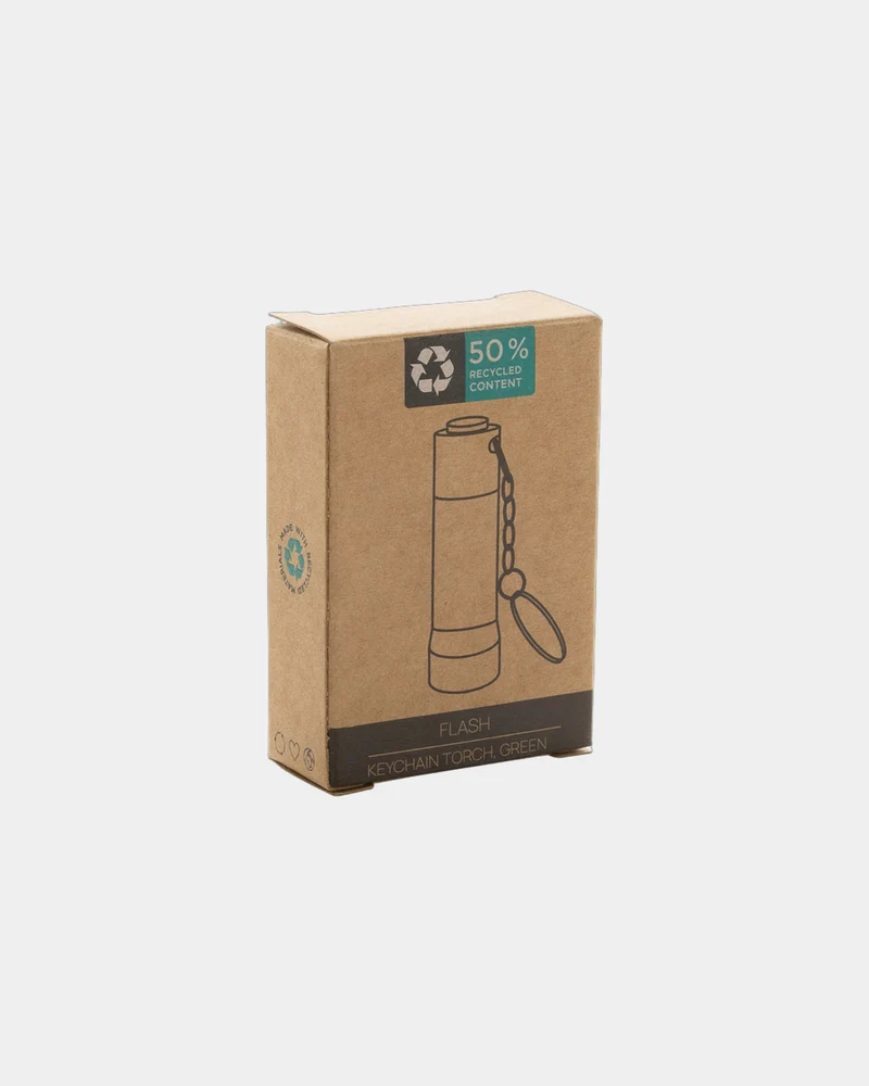 Llavero linterna aluminio reciclado RCS para personalizar