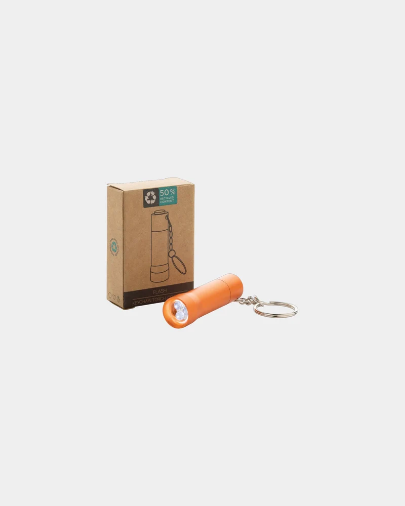 Llavero linterna aluminio reciclado RCS para personalizar