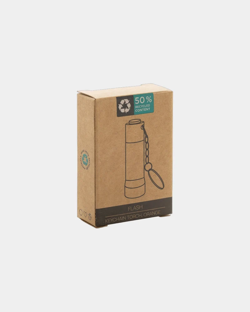 Llavero linterna aluminio reciclado RCS para personalizar