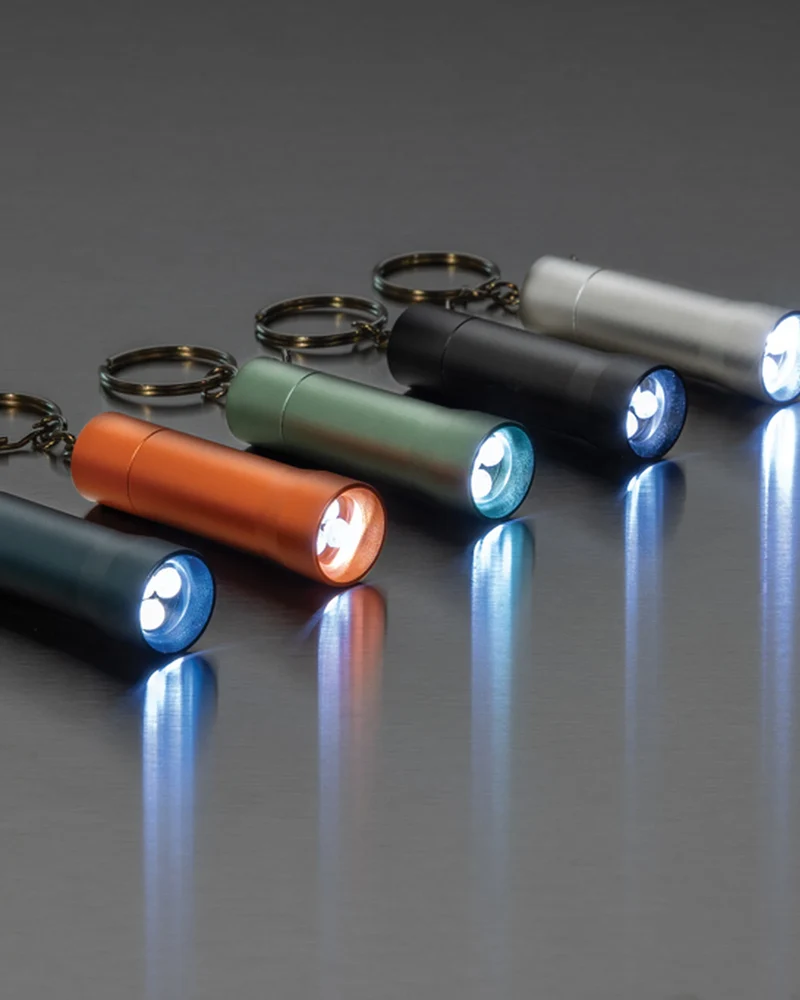Llavero linterna aluminio reciclado RCS para personalizar