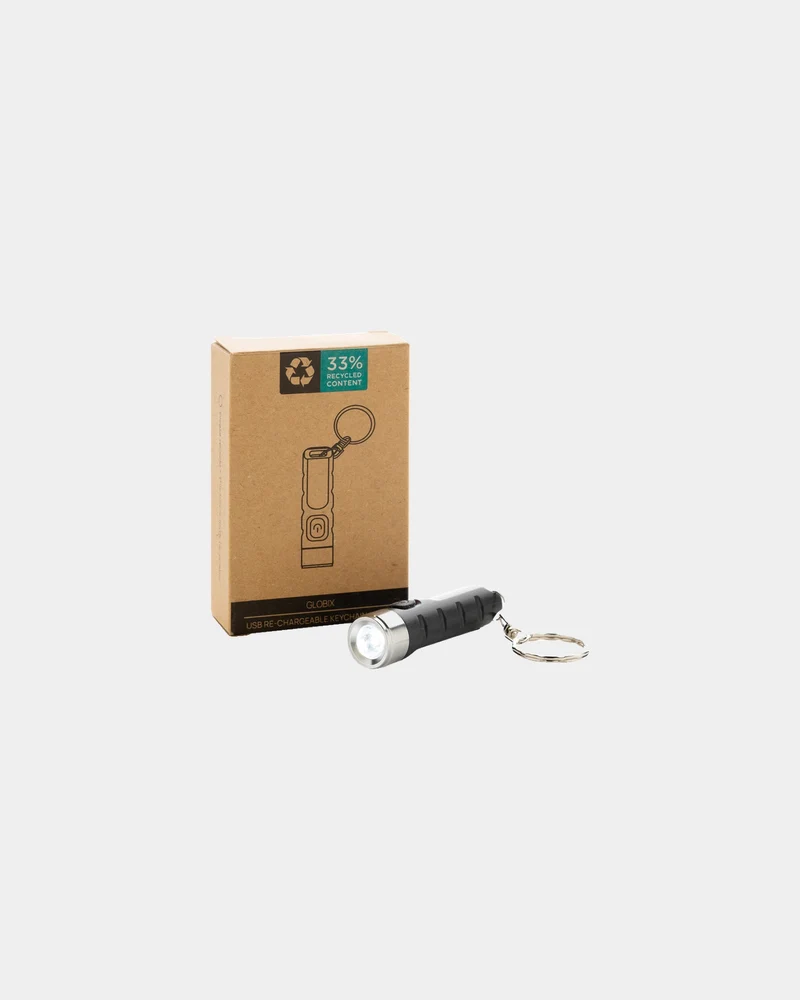 Llavero linterna reciclado RCS Globix para personalizar