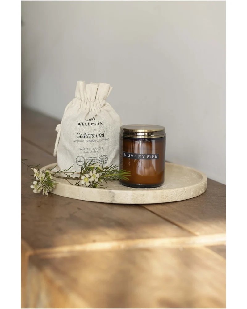 Vela perfumada de cera de colza madera para personalizar