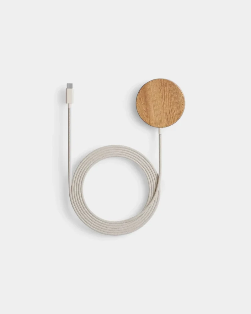 Cargador por inducción Magsafe de madera personalizable