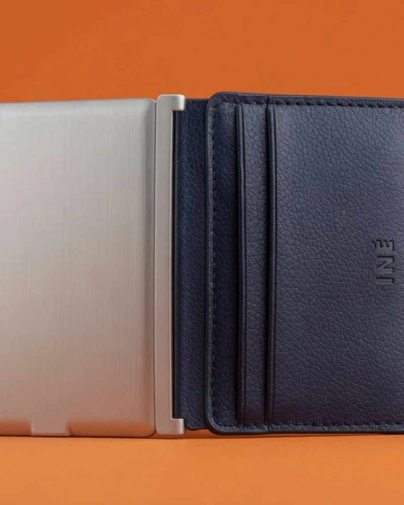 Tarjetero con power bank cuero reciclado para personalizar