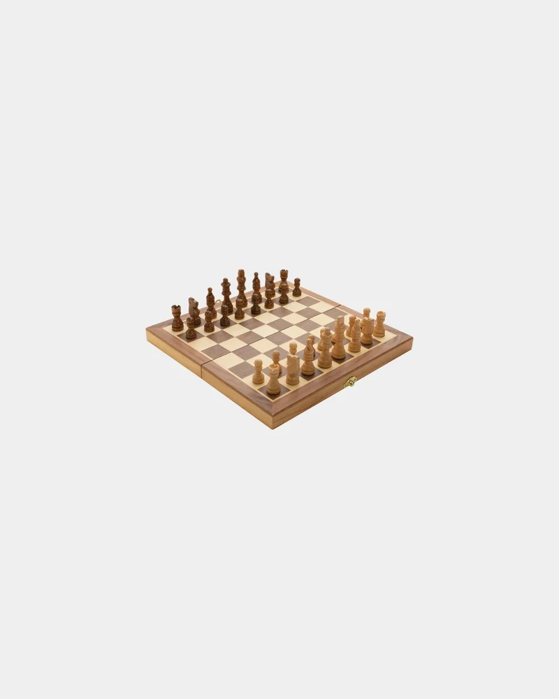 Juego de ajedrez plegable de madera FSC para personalizar