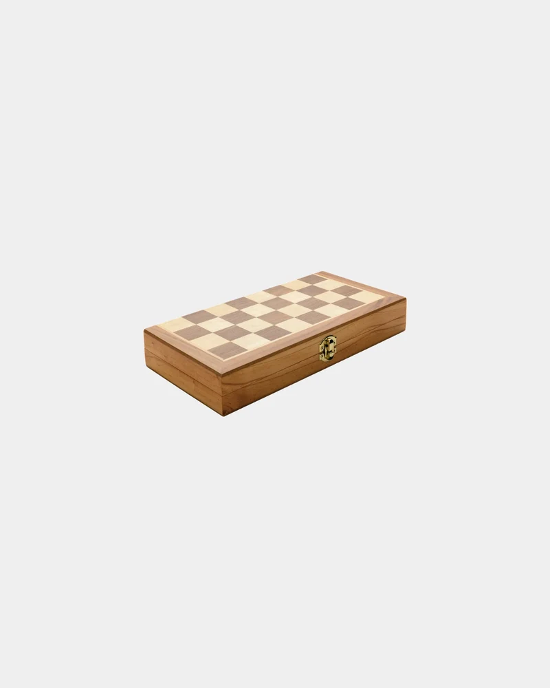 Juego de ajedrez plegable de madera FSC para personalizar