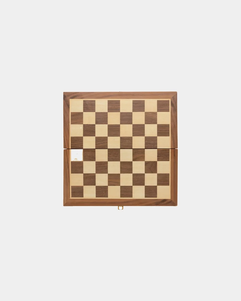 Juego de ajedrez plegable de madera FSC para personalizar