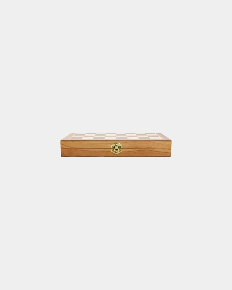 Juego de ajedrez plegable de madera FSC para personalizar
