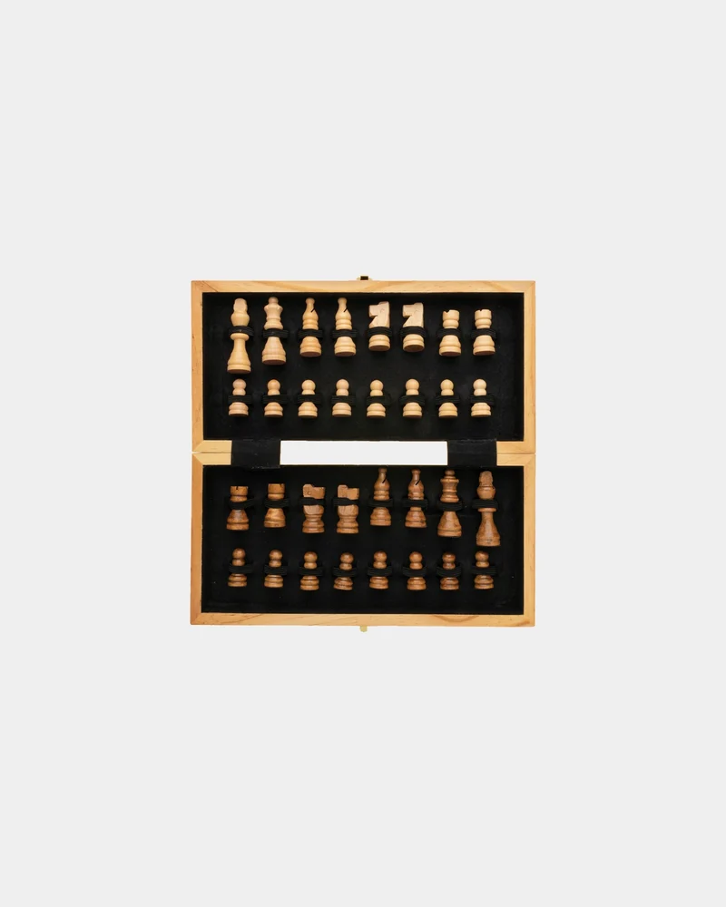 Juego de ajedrez plegable de madera FSC para personalizar