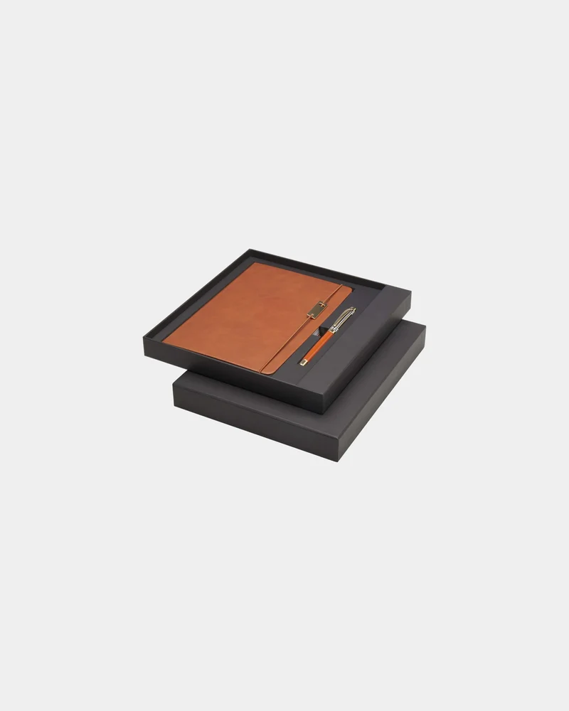 Set carnet A5 y bolígrafo roller reciclado para personalizar