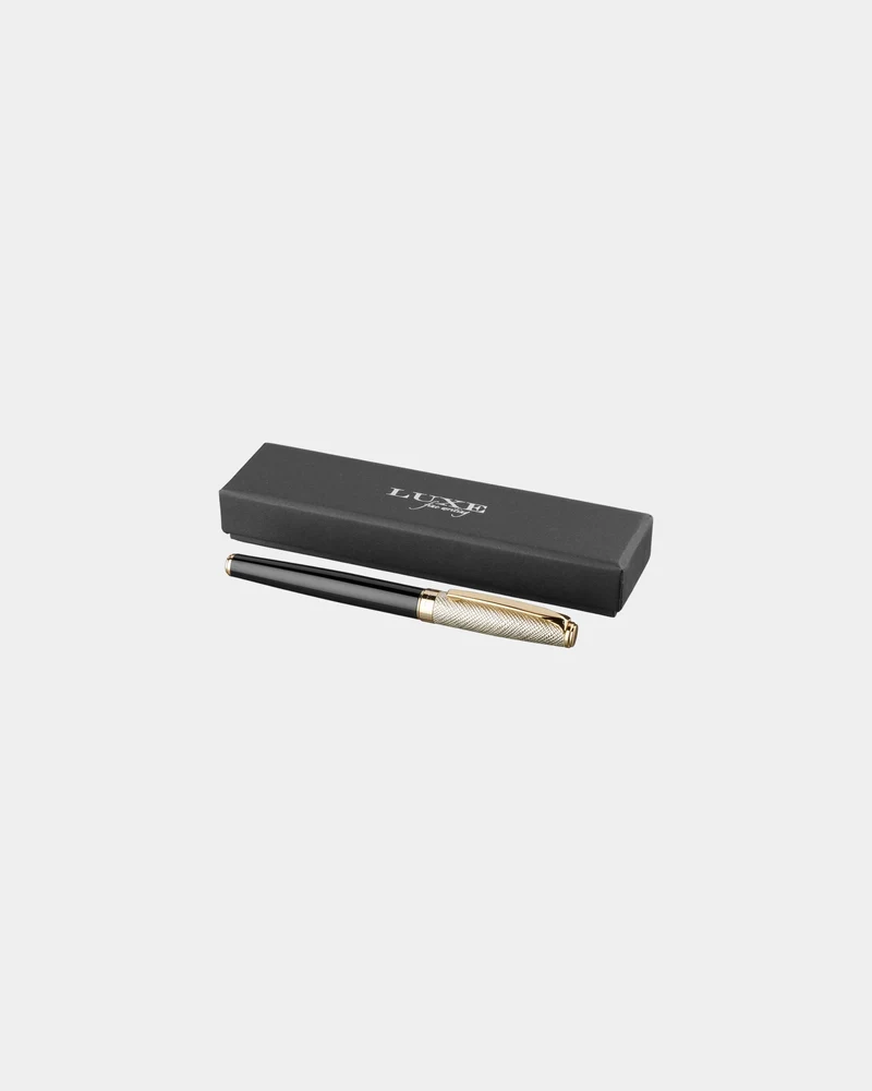 Bolígrafo roller dorado con estuche para personalizar