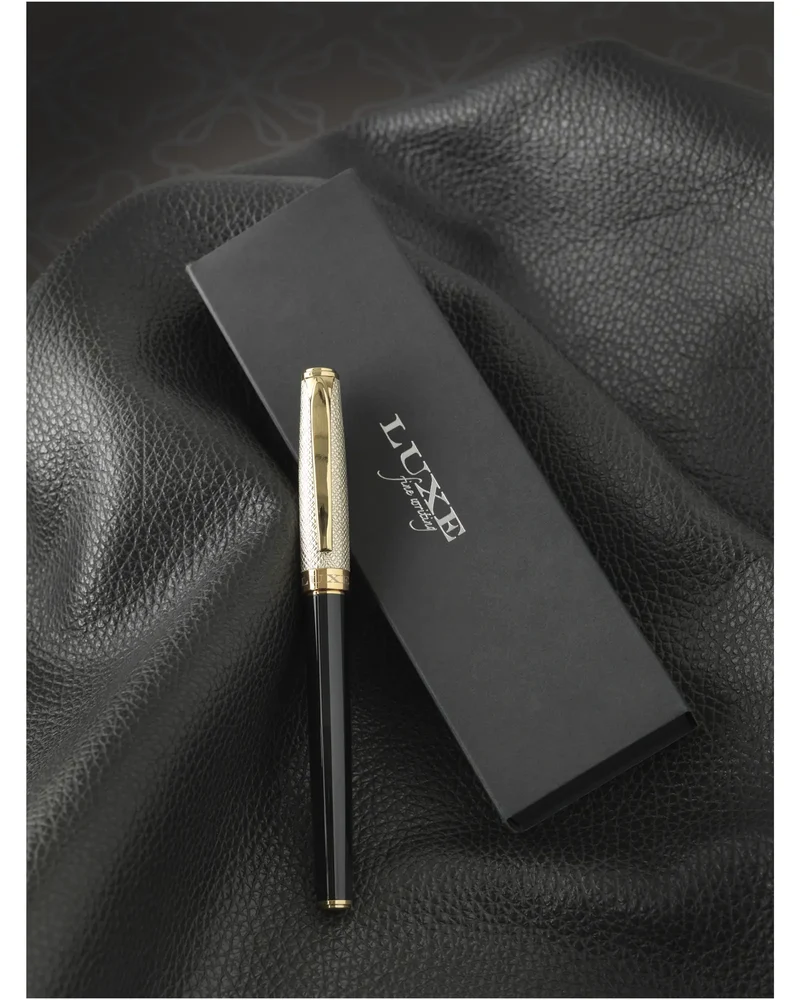 Bolígrafo roller dorado con estuche para personalizar