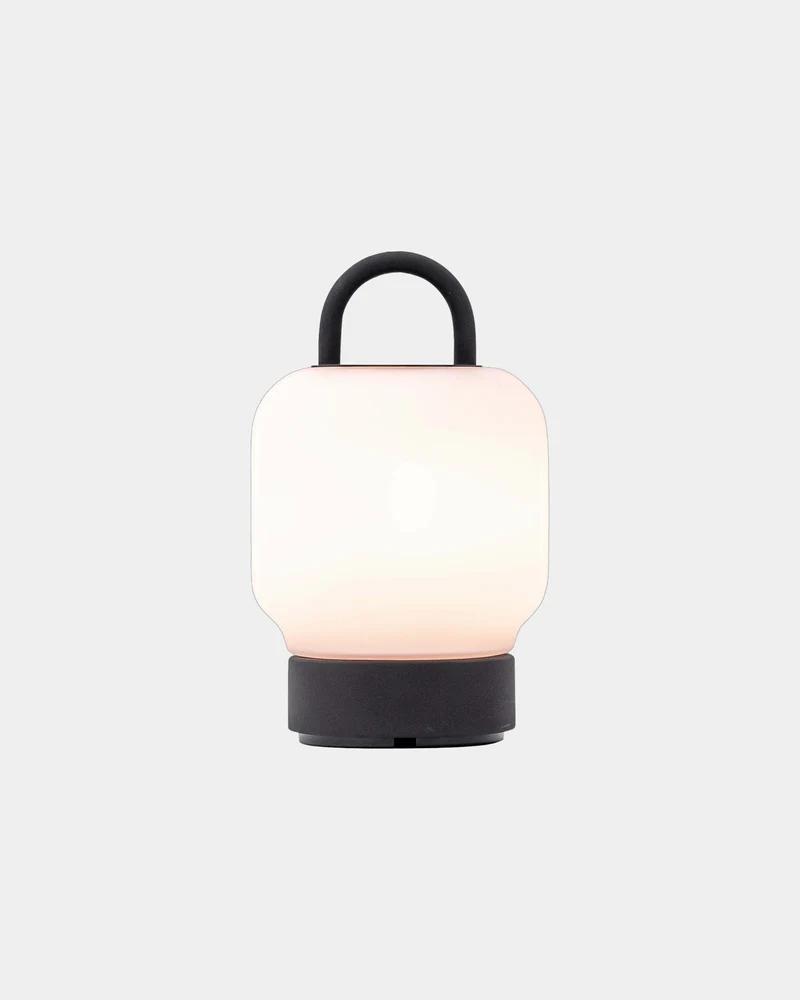 Lámpara portátil acero y vidrio Loome para personalizar