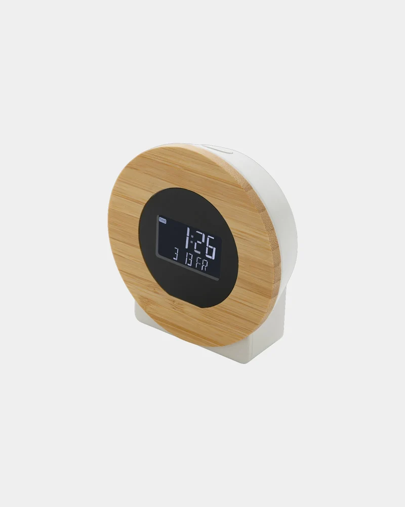 Reloj de pared bambú y plástico reciclado para personalizar