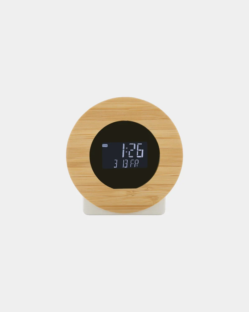 Reloj de pared bambú y plástico reciclado para personalizar