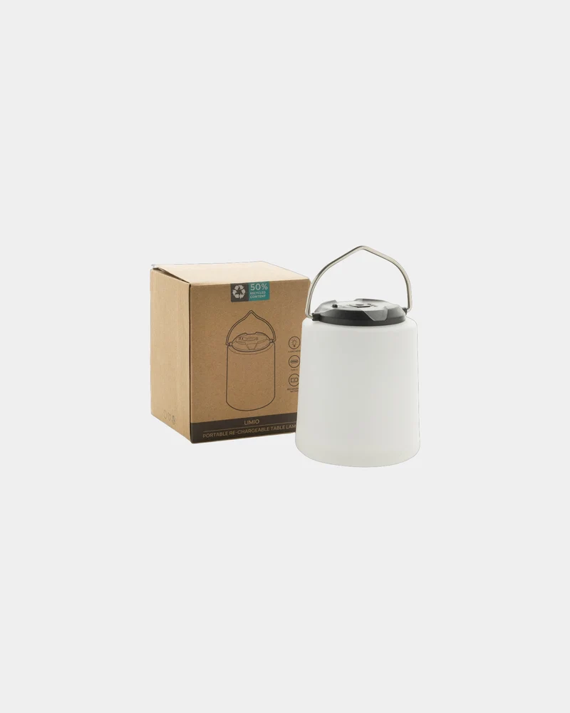 Lámpara de mesa reciclada RCS Limio para personalizar