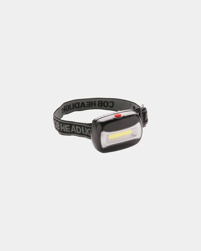 Linterna frontal COB ABS negra para personalizar