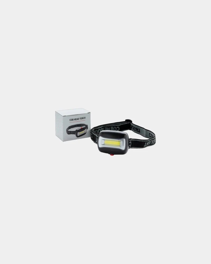 Linterna frontal COB ABS negra para personalizar