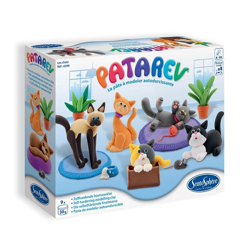 Pasta para Modelar Kit Los Gatos - Patarev Secado al Aire