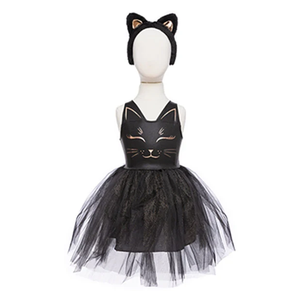 Disfraz Vestido Gato Negro Y Diadema 5-6 Años Great Pretenders