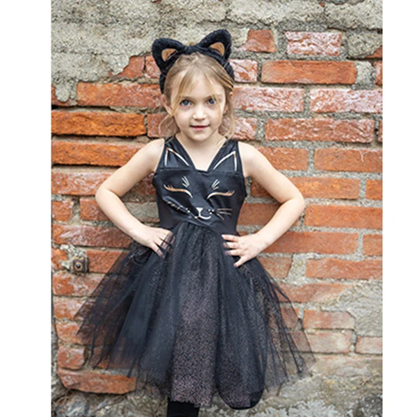 Disfraz Vestido Gato Negro Y Diadema 3-4 Años Great Pretenders