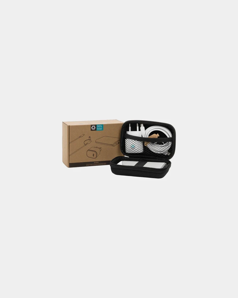 Set cargador y cable reciclado RCS para personalizar