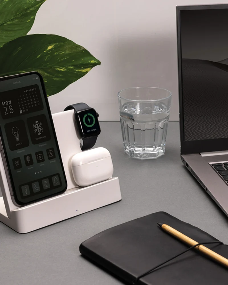 Cargador inalámbrico doble reciclado para personalizar
