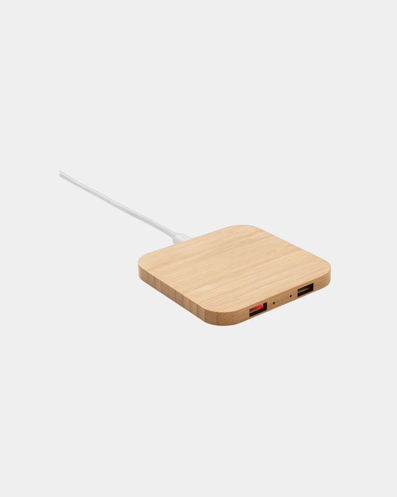 Cargador inalámbrico bambú FSC 5W para personalizar