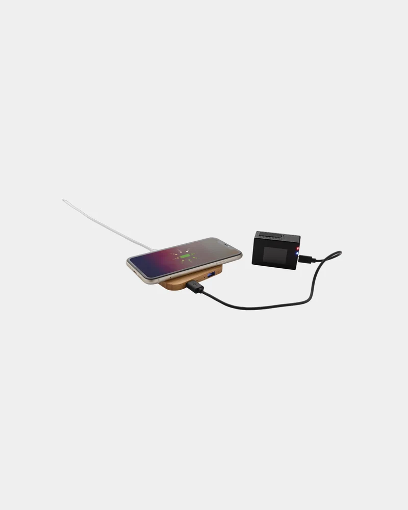 Cargador inalámbrico bambú FSC 5W para personalizar