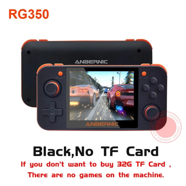 ANBERNIC New Retro Game RG350 Videojuego Consola de juegos portátil MINI 64 Bit 3.5 pulgadas Pantalla IPS 16G + 32G TF Game Player RG 350 PS1