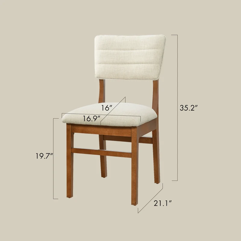 Upholstered Rubberwood Gaming & Dining Chairs (4–Pack)