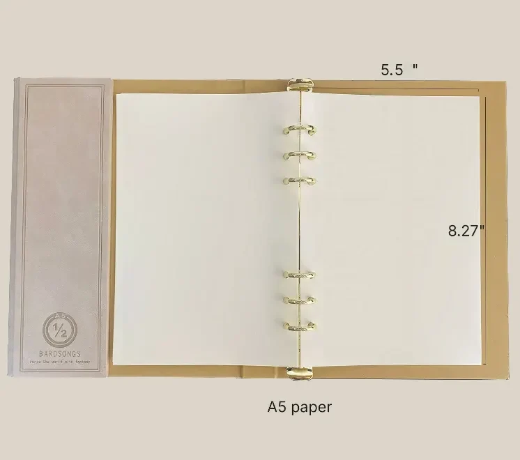A5 Blank Refill Pages for 6-Ring RPG Binders (50 Sheets)