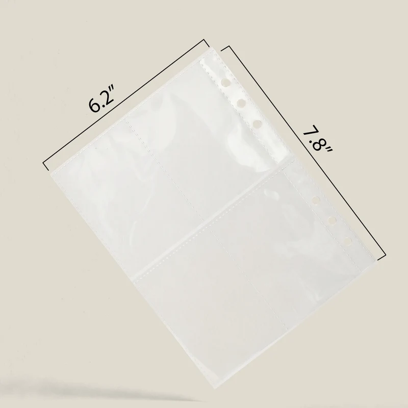 6 Ring Transparent Pocket Inserts for RPG Binders and Collectible Cards