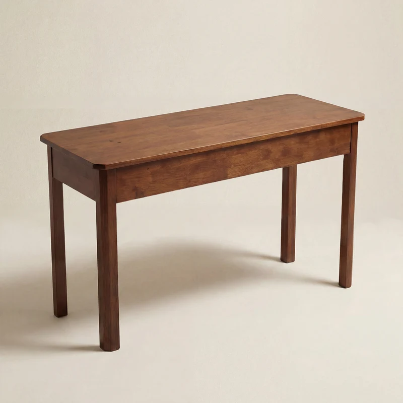 Rubberwood Storage Bench with Adjustable Height