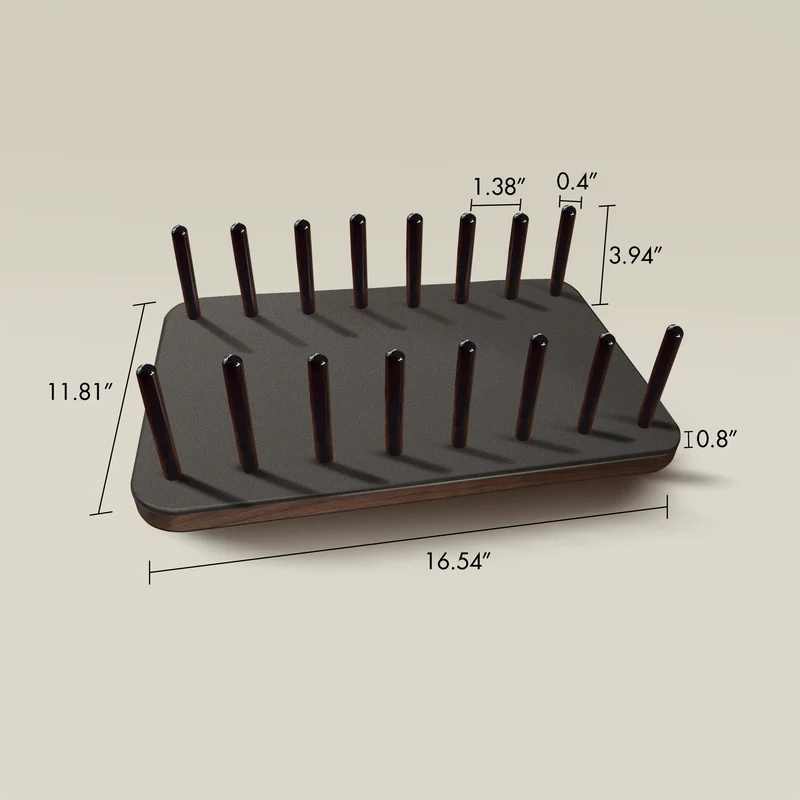 Board Game Tabletop Storage Rack | Solid Rubberwood, Walnut