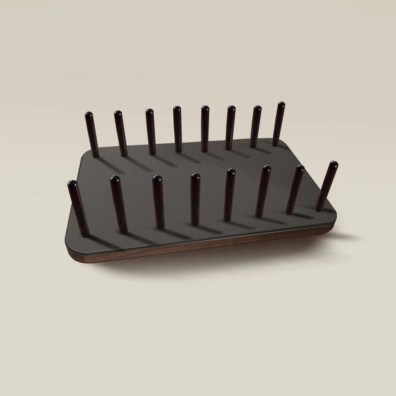 Board Game Tabletop Storage Rack | Solid Rubberwood, Walnut
