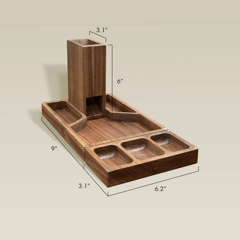 Wooden Magnetic Dice Tower with Tray