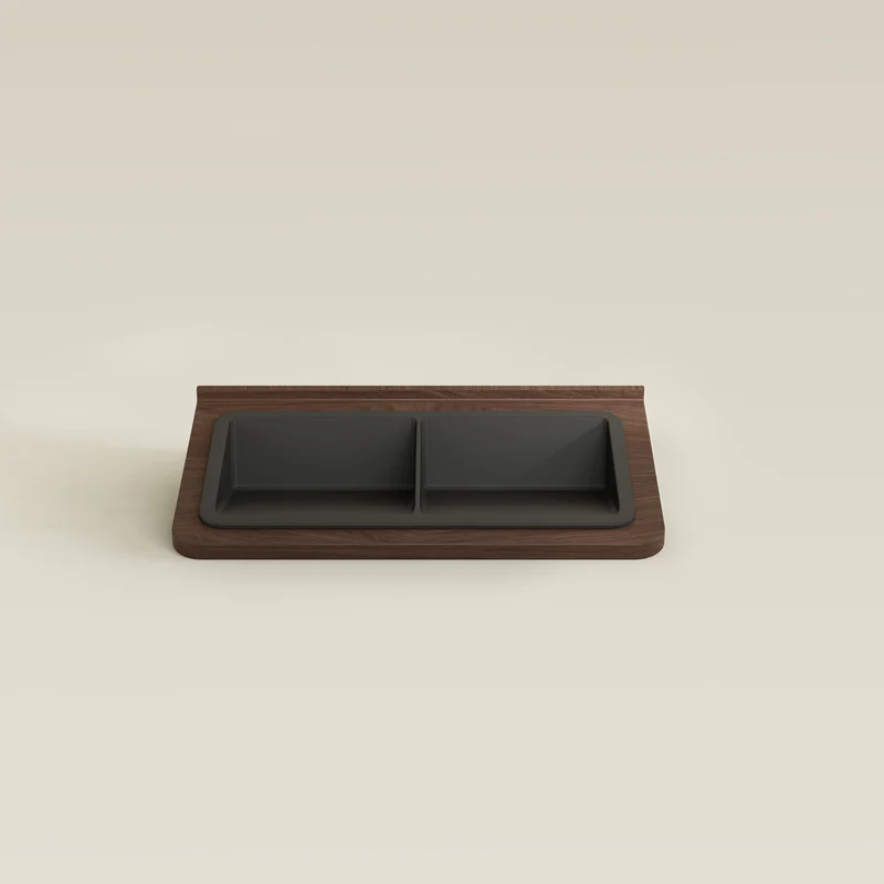 DECK AND DISCARD Holders for Wooden Table