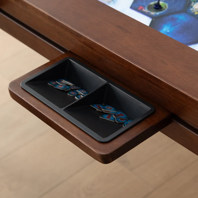DECK AND DISCARD Holders for Wooden Table