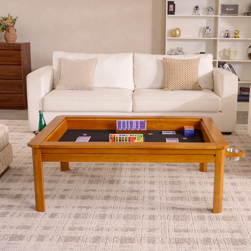 Wooden Coffee Gaming Table With Topper